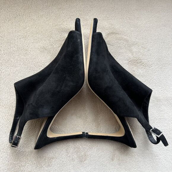 Via Spiga Teresa Black Suede Slingback Heeled Sandals Women 9 M Open Toe Classic - Picture 4 of 16